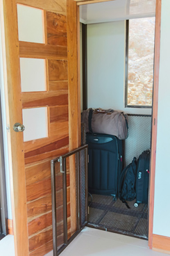 Elevator in corner of living room